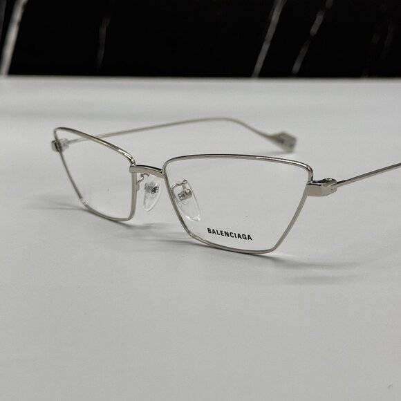 NEW BALENCIAGA BB0091O 002 CAT EYE SILVER WOMEN EYEGLASSES BALENCIAGA - Picture 3 of 8